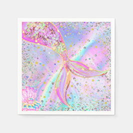 海お洒落の誕生日会の下の人魚 スタンダードカクテルナプキン