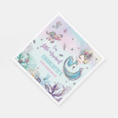 海お洒落の誕生日会の下の人魚 スタンダードランチョンナプキン (角)