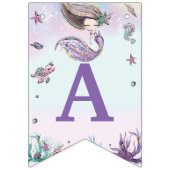 海お洒落の誕生日会の下の人魚 バンティングフラッグ (第2の旗)