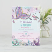 海お洒落の誕生日会の下の人魚 招待状 (スタンド正面)
