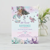 海お洒落の誕生日会の下の人魚 招待状 (スタンド正面)