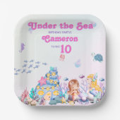 海お洒落エレガント人魚の広場の下 ペーパープレート (正面)