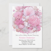 海お洒落ビーチコーバー女の子ベビーシャワー 招待状 (正面)