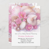 海お洒落ボホブリスガールベビーシャワー 招待状 (正面/裏面)