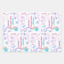 海お洒落マーメイドザシー誕生日 ラッピングペーパーシート