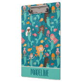 海お洒落下の人魚ティール（緑がかった色） クリップボード (左)