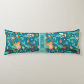 海お洒落下の人魚ティール（緑がかった色） ボディピロー (正面)