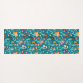 海お洒落下の人魚ティール（緑がかった色） ヨガマット (裏面(横))