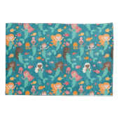 海お洒落下の人魚ティール(緑がかった色) 枕カバー (裏面)