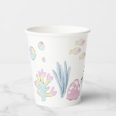 海お洒落下の水彩画 紙コップ (正面)