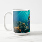 海お洒落亀カラフルのマグ コーヒーマグカップ (左)