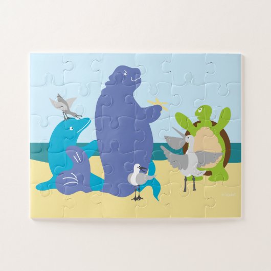 海お洒落動物パズル ジグソーパズル (横)