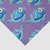 海お洒落岸の青い魚パターン 薄葉紙 (詳細)