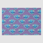 海お洒落岸の青い魚パターン 薄葉紙 (正面)