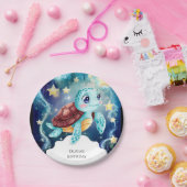 海お洒落水中カメ誕生日 ペーパープレート (パーティー)