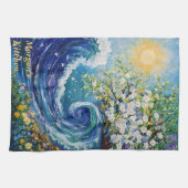 海お洒落波 | 印象派絵を描の キッチンタオル (横)