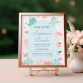 海お洒落生活のシグネチャー飲み物ベビーシャワー ポスター