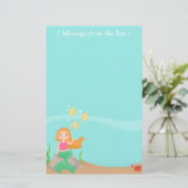 海からのメッセージ、海動物を持つ人魚 便箋 (スタンド正面)