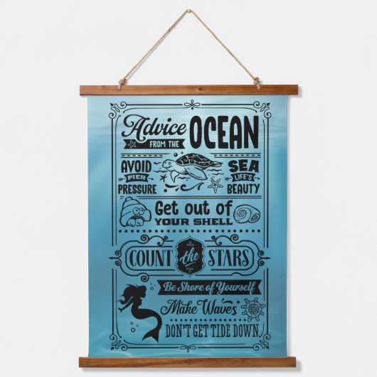 海からのメモ 吊り下げ型タペストリー (正面)