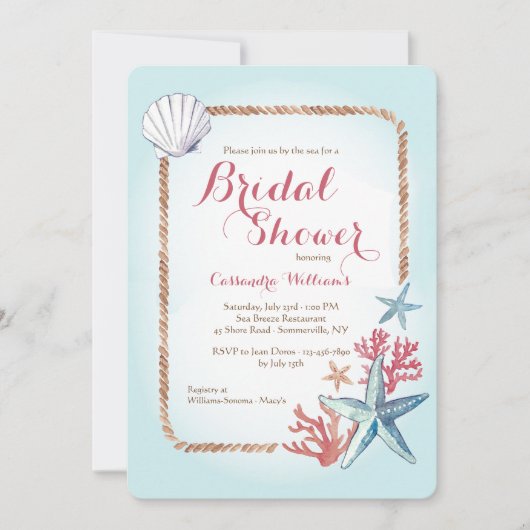 海からの宝物 招待状 (正面)