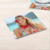 海からの放射能：ヘレナ島モーメント スクエアペーパーコースター (アングル)