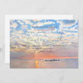 海からの新しい始めの日の出結婚式招待状 招待状 (正面/裏面)
