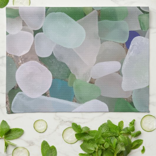 海からの海ガラス キッチンタオル (折り畳み)