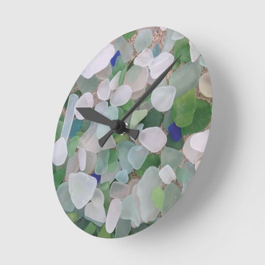 海からの海ガラス ラウンド壁時計 (傾斜)