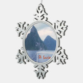 海からのPitons スノーフレークピューターオーナメント (右)