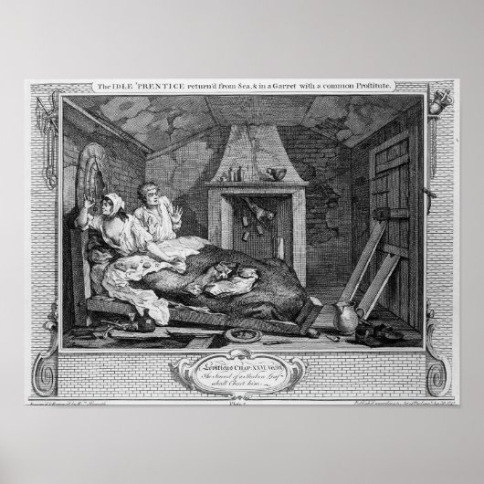 海から戻った怠け者の戒め ポスター (正面)