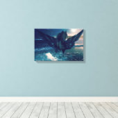海から現れる黒いペガサス キャンバスプリント (インサイチュ (ウッドフロア))
