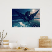 海から現れる黒いペガサス ポスター (キッチン)