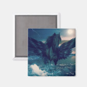 海から現れる黒いペガサス マグネット (正面/裏面)