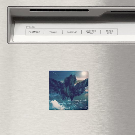 海から現れる黒いペガサス マグネット (インサイチュ (食洗機))