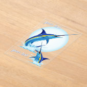 海から飛び出すブルーマーリン アクリル招待状 (レイダウン)