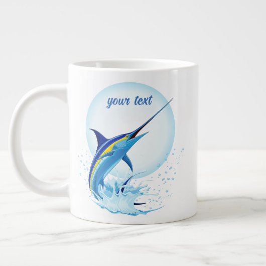 海から飛び出すブルーマーリン ジャンボコーヒーマグカップ (左)