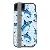海から飛び出すブルーマーリン INCIPIO iPhoneウォレットケース (フォリオ裏面)