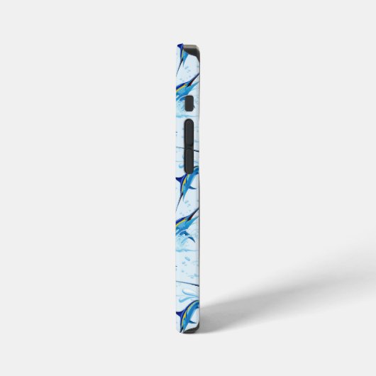 海から飛び出すブルーマーリン iPhoneケース (左側面)