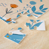 海から飛び出す漫画のイルカ ジグソーパズル (側面)