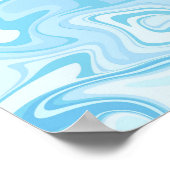 海から飛び出す青いマーリン ポスター (角)