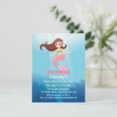 海かわいらしの誕生日パーティーの下で人魚の女の子 招待状 (スタンド正面)
