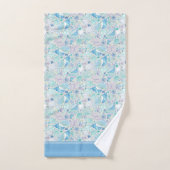 海かわいらしシーシェルパターン(青) バスタオルセット (ハンドタオル)