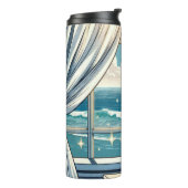 海かわいらしビューと花の花瓶 タンブラー (回転左)