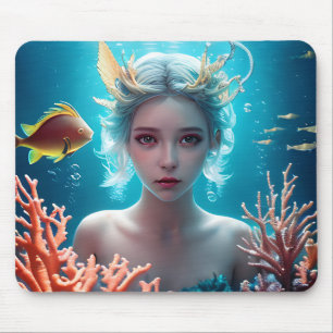 海かわいらし中の人魚 マウスパッド