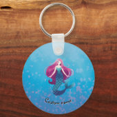 海かわいらし人魚の丸キーチェーン キーホルダー (正面)