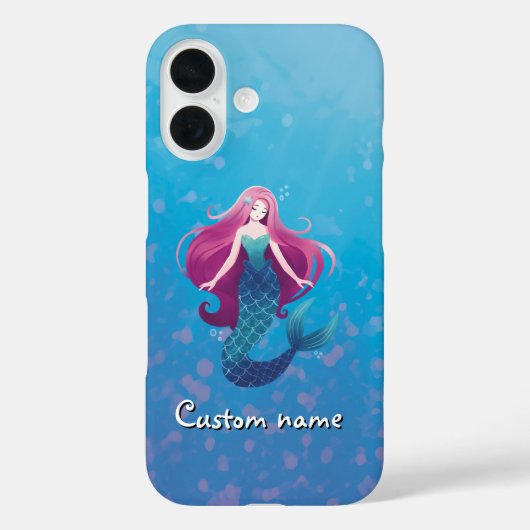 海かわいらし人魚のiPhoneケパーソナライズされたース Case-Mate iPhoneケース (裏面)