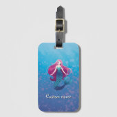 海かわいらし人魚パーソナライズされた ラゲッジタグ (正面縦)