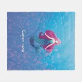 海かわいらし人魚 フリースブランケット (正面(横))