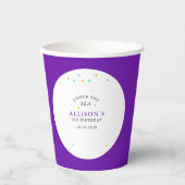 海かわいらし女の子の誕生日パーティーの下の人魚 紙コップ (正面)