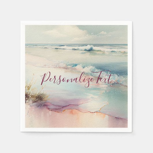 海かわいらし岸 スタンダードカクテルナプキン (正面)